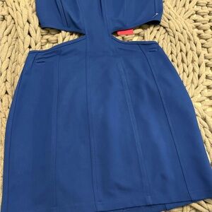 Elegant Blue Cutout Dress